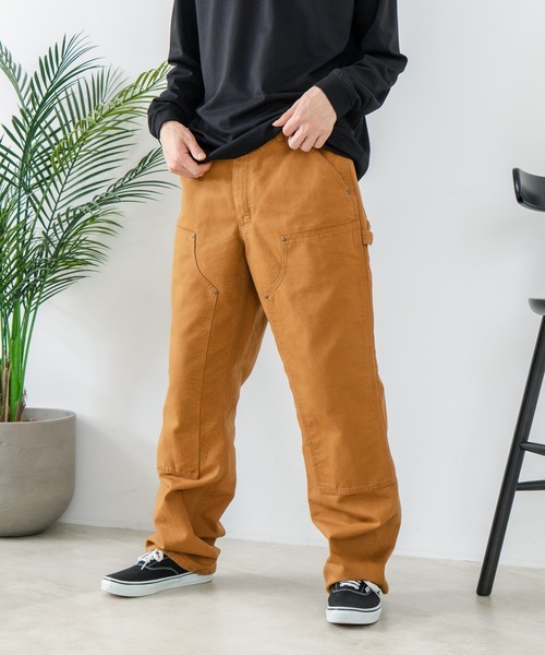 Carhartt(カーハート)の「【CARHARTT/カーハート】【履き込むほどに味が出る12ozコットン100%】ダブルフロント ウォッシュド ダック ペインターパンツ B136 ダブルニー ワークパンツ 厚手 ヘビーウェイト ユニセックス アメカジ 古着風 ストリート(その他パンツ・メンズ・ブラック/ブラウン・32inch/30inch/36inch)」の4枚目の写真