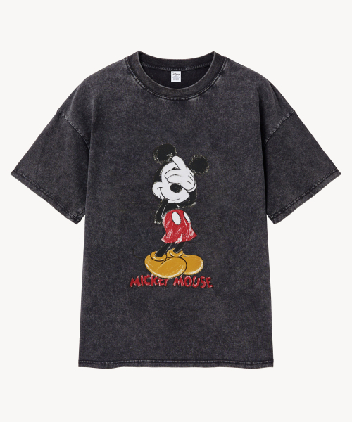 VTWO(ブイツー)の「ヴィンテージウォッシングシャイニング_ミッキー_ Tシャツ (ブラック)(Tシャツ/カットソー・レディース・その他・LARGE/MEDIUM)」の1枚目の写真