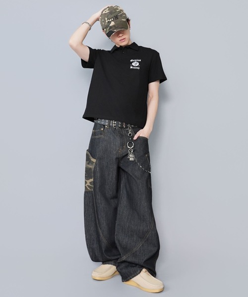 SPINNS(スピンズ)の「短丈半袖ポロシャツ/クロップド丈/エンブレムロゴ(ポロシャツ・メンズ・ブラック/ネイビー/ホワイト・ONESIZE)」の16枚目の写真