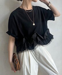 WEB限定】レース×オーガンジーフリルプルオーバー（Tシャツ/カットソー