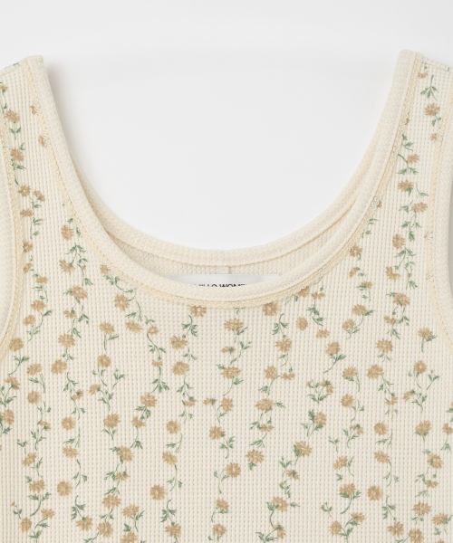 MILLO WOMEN（ミロウーマン）の「フローラルワッフルスリーブレスタップ[クリーム]（Tシャツ/カットソー・レディース・その他・ONE SIZE）」の6枚目の写真