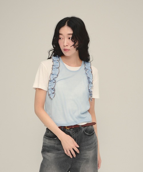 eL(エル)の「【eL】16G Frill Tank Top/878279(タンクトップ・レディース・ブラック系その他/ブルー系その他・FREE)」の14枚目の写真
