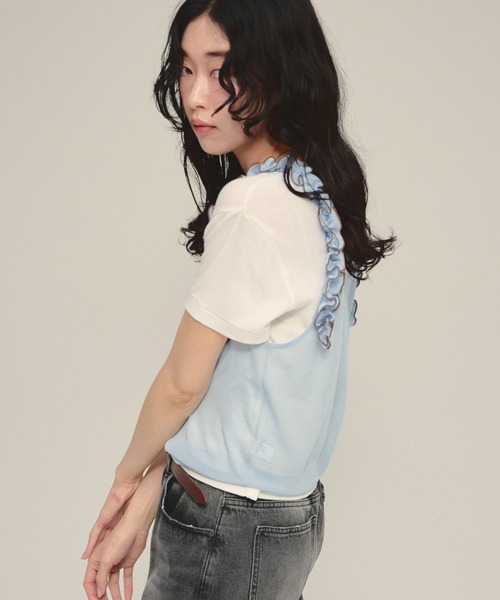 eL(エル)の「【eL】16G Frill Tank Top/878279(タンクトップ・レディース・ブラック系その他/ブルー系その他・FREE)」の12枚目の写真