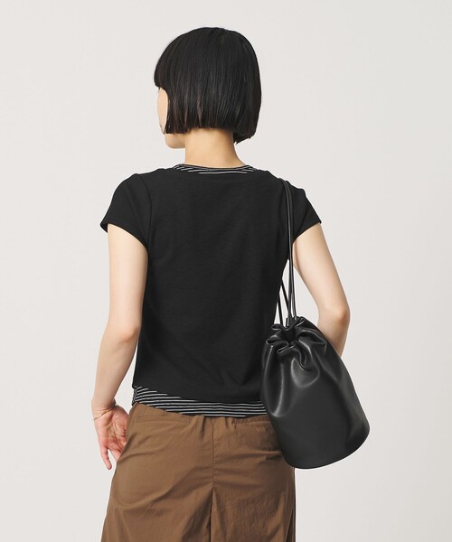 BEAUTY&YOUTH UNITED ARROWS（ビューティーアンドユースユナイテッドアローズ）の「ヘンリーネック レイヤード Tシャツ（Tシャツ/カットソー・レディース・ホワイト/ライム/ブラック・FREE）」の22枚目の写真