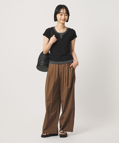 BEAUTY&YOUTH UNITED ARROWS（ビューティーアンドユースユナイテッドアローズ）の「ヘンリーネック レイヤード Tシャツ（Tシャツ/カットソー・レディース・ホワイト/ライム/ブラック・FREE）」の20枚目の写真