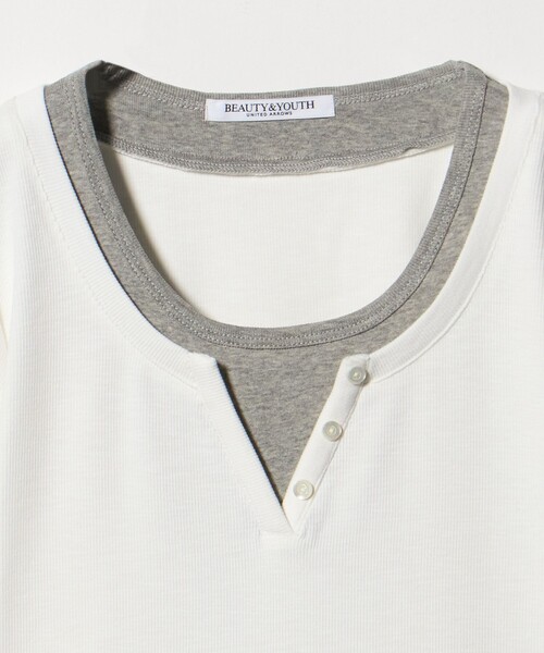BEAUTY&YOUTH UNITED ARROWS（ビューティーアンドユースユナイテッドアローズ）の「ヘンリーネック レイヤード Tシャツ（Tシャツ/カットソー・レディース・ホワイト/ライム/ブラック・FREE）」の16枚目の写真