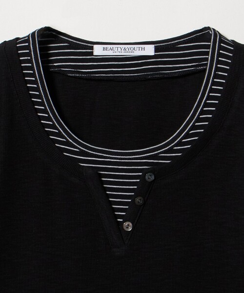 BEAUTY&YOUTH UNITED ARROWS（ビューティーアンドユースユナイテッドアローズ）の「ヘンリーネック レイヤード Tシャツ（Tシャツ/カットソー・レディース・ホワイト/ライム/ブラック・FREE）」の13枚目の写真