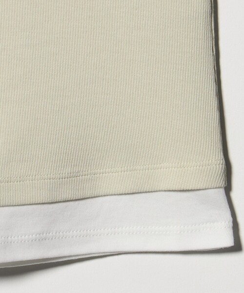 BEAUTY&YOUTH UNITED ARROWS（ビューティーアンドユースユナイテッドアローズ）の「ヘンリーネック レイヤード Tシャツ（Tシャツ/カットソー・レディース・ホワイト/ライム/ブラック・FREE）」の7枚目の写真
