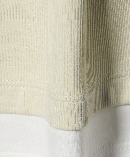 BEAUTY&YOUTH UNITED ARROWS（ビューティーアンドユースユナイテッドアローズ）の「ヘンリーネック レイヤード Tシャツ（Tシャツ/カットソー・レディース・ホワイト/ライム/ブラック・FREE）」の6枚目の写真