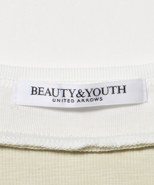 BEAUTY&YOUTH UNITED ARROWS（ビューティーアンドユースユナイテッドアローズ）の「ヘンリーネック レイヤード Tシャツ（Tシャツ/カットソー・レディース・ホワイト/ライム/ブラック・FREE）」の5枚目の写真