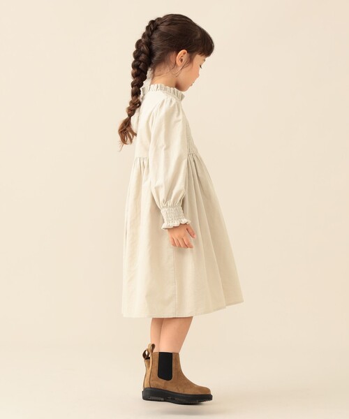 BEAMS mini(ビームスミニ)の「コーデュロイ シャーリング ワンピース2026FW(90~140cm)プチプラ 人気 クリスマス お呼ばれ 七五三(ワンピース・キッズ・ナチュラル/ブルー系その他4/パープル系その他6・120/110/100/90/140/130)」の5枚目の写真