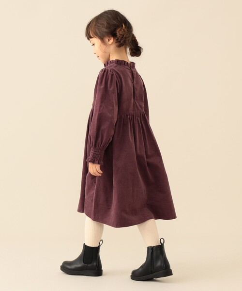 BEAMS mini(ビームスミニ)の「コーデュロイ シャーリング ワンピース2026FW(90~140cm)プチプラ 人気 クリスマス お呼ばれ 七五三(ワンピース・キッズ・ナチュラル/ブルー系その他4/パープル系その他6・120/110/100/90/140/130)」の20枚目の写真