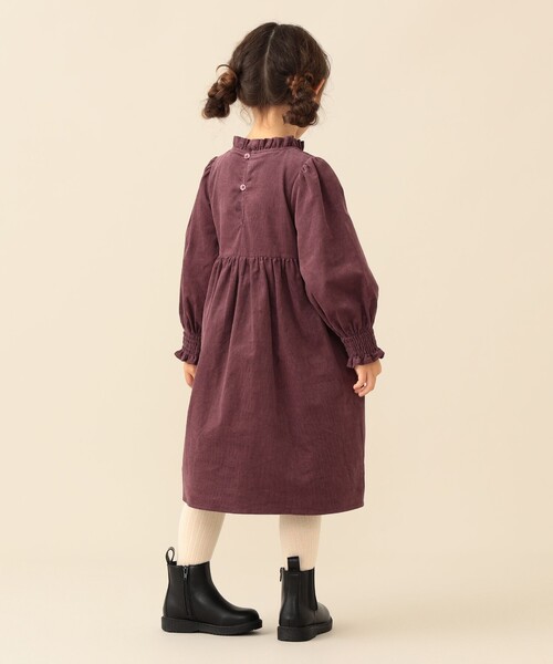 BEAMS mini(ビームスミニ)の「コーデュロイ シャーリング ワンピース2026FW(90~140cm)プチプラ 人気 クリスマス お呼ばれ 七五三(ワンピース・キッズ・ナチュラル/ブルー系その他4/パープル系その他6・120/110/100/90/140/130)」の21枚目の写真