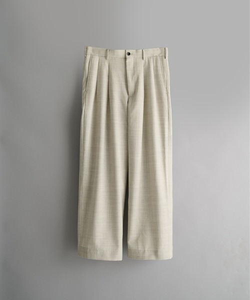 marka(マーカ)の「別注DOUBLE PLEATED WIDE TROUSERS(スラックス・メンズ・ライトグレー/グレー/ストライプ・1/3/2)」の2枚目の写真