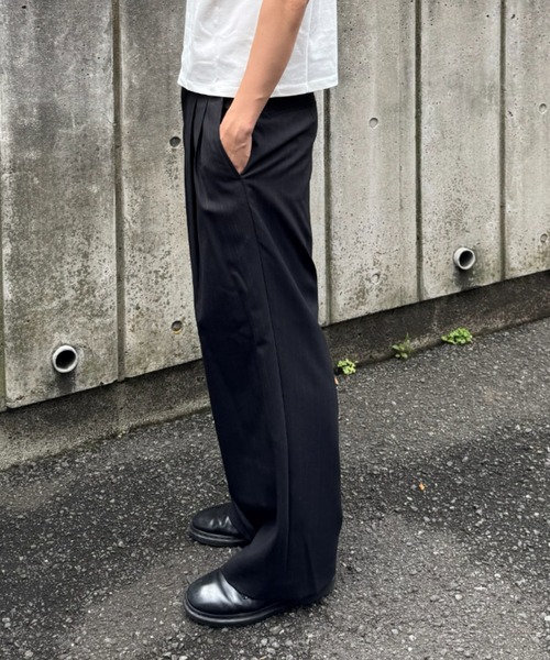 marka(マーカ)の「別注DOUBLE PLEATED WIDE TROUSERS(スラックス・メンズ・ライトグレー/グレー/ストライプ・1/3/2)」の12枚目の写真