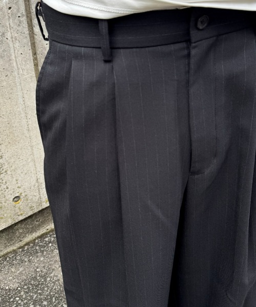 marka(マーカ)の「別注DOUBLE PLEATED WIDE TROUSERS(スラックス・メンズ・ライトグレー/グレー/ストライプ・1/3/2)」の10枚目の写真