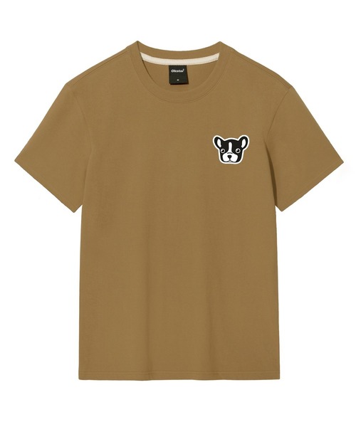OKSTAR(オクスター)の「ブルドッグ刺繍パッチ半袖(Tシャツ/カットソー・レディース・カーキ/グレー/ネイビー/ホワイト/ライトグレー/ベージュ/ブラック/ダークグリーン/チャコール/ライトベージュ/クリーム/ダークブルー/ダークグレー・SMALL/MEDIUM/LARGE/X-LARGE/2XL/3XL/4XL)」の7枚目の写真