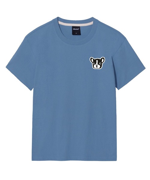 OKSTAR(オクスター)の「ブルドッグ刺繍パッチ半袖(Tシャツ/カットソー・レディース・カーキ/グレー/ネイビー/ホワイト/ライトグレー/ベージュ/ブラック/ダークグリーン/チャコール/ライトベージュ/クリーム/ダークブルー/ダークグレー・SMALL/MEDIUM/LARGE/X-LARGE/2XL/3XL/4XL)」の13枚目の写真