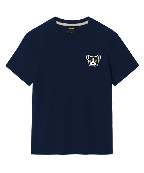 OKSTAR(オクスター)の「ブルドッグ刺繍パッチ半袖(Tシャツ/カットソー・レディース・カーキ/グレー/ネイビー/ホワイト/ライトグレー/ベージュ/ブラック/ダークグリーン/チャコール/ライトベージュ/クリーム/ダークブルー/ダークグレー・SMALL/MEDIUM/LARGE/X-LARGE/2XL/3XL/4XL)」の12枚目の写真