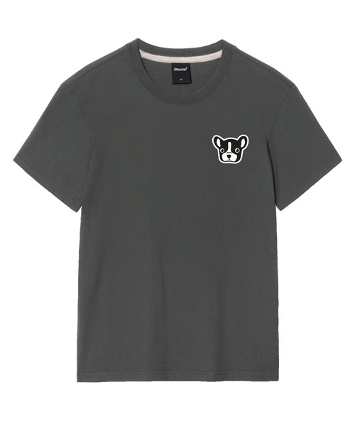 OKSTAR(オクスター)の「ブルドッグ刺繍パッチ半袖(Tシャツ/カットソー・レディース・カーキ/グレー/ネイビー/ホワイト/ライトグレー/ベージュ/ブラック/ダークグリーン/チャコール/ライトベージュ/クリーム/ダークブルー/ダークグレー・SMALL/MEDIUM/LARGE/X-LARGE/2XL/3XL/4XL)」の5枚目の写真