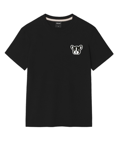 OKSTAR(オクスター)の「ブルドッグ刺繍パッチ半袖(Tシャツ/カットソー・レディース・カーキ/グレー/ネイビー/ホワイト/ライトグレー/ベージュ/ブラック/ダークグリーン/チャコール/ライトベージュ/クリーム/ダークブルー/ダークグレー・SMALL/MEDIUM/LARGE/X-LARGE/2XL/3XL/4XL)」の2枚目の写真