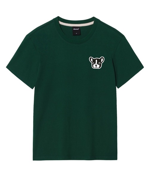 OKSTAR(オクスター)の「ブルドッグ刺繍パッチ半袖(Tシャツ/カットソー・レディース・カーキ/グレー/ネイビー/ホワイト/ライトグレー/ベージュ/ブラック/ダークグリーン/チャコール/ライトベージュ/クリーム/ダークブルー/ダークグレー・SMALL/MEDIUM/LARGE/X-LARGE/2XL/3XL/4XL)」の10枚目の写真