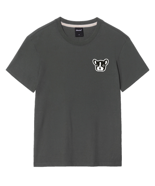 OKSTAR(オクスター)の「ブルドッグ刺繍パッチ半袖(Tシャツ/カットソー・レディース・カーキ/グレー/ネイビー/ホワイト/ライトグレー/ベージュ/ブラック/ダークグリーン/チャコール/ライトベージュ/クリーム/ダークブルー/ダークグレー・SMALL/MEDIUM/LARGE/X-LARGE/2XL/3XL/4XL)」の17枚目の写真