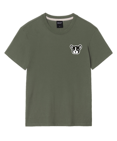 OKSTAR(オクスター)の「ブルドッグ刺繍パッチ半袖(Tシャツ/カットソー・レディース・カーキ/グレー/ネイビー/ホワイト/ライトグレー/ベージュ/ブラック/ダークグリーン/チャコール/ライトベージュ/クリーム/ダークブルー/ダークグレー・SMALL/MEDIUM/LARGE/X-LARGE/2XL/3XL/4XL)」の18枚目の写真