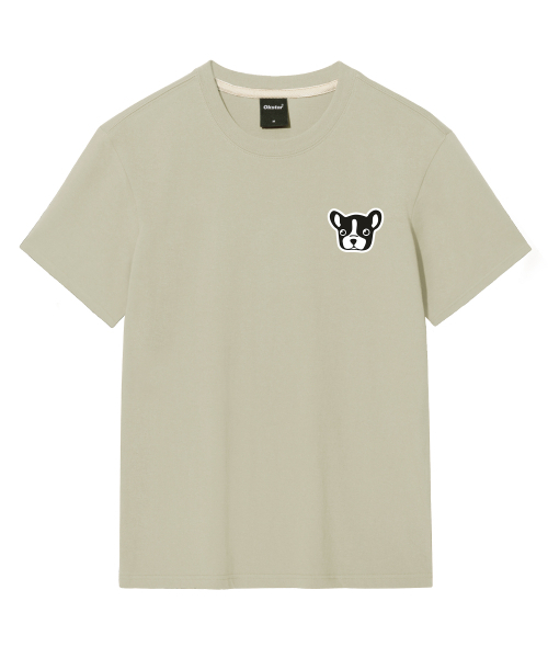 OKSTAR(オクスター)の「ブルドッグ刺繍パッチ半袖(Tシャツ/カットソー・レディース・カーキ/グレー/ネイビー/ホワイト/ライトグレー/ベージュ/ブラック/ダークグリーン/チャコール/ライトベージュ/クリーム/ダークブルー/ダークグレー・SMALL/MEDIUM/LARGE/X-LARGE/2XL/3XL/4XL)」の19枚目の写真