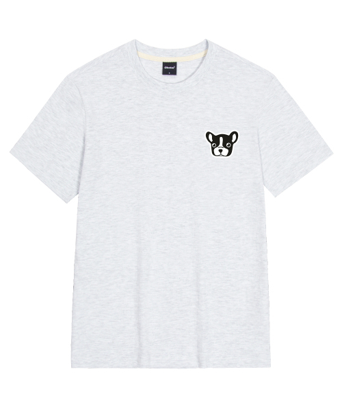 OKSTAR(オクスター)の「ブルドッグ刺繍パッチ半袖(Tシャツ/カットソー・レディース・カーキ/グレー/ネイビー/ホワイト/ライトグレー/ベージュ/ブラック/ダークグリーン/チャコール/ライトベージュ/クリーム/ダークブルー/ダークグレー・SMALL/MEDIUM/LARGE/X-LARGE/2XL/3XL/4XL)」の20枚目の写真