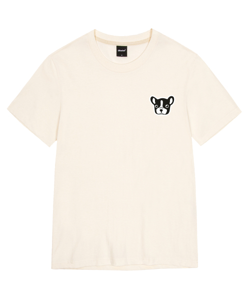 OKSTAR(オクスター)の「ブルドッグ刺繍パッチ半袖(Tシャツ/カットソー・レディース・カーキ/グレー/ネイビー/ホワイト/ライトグレー/ベージュ/ブラック/ダークグリーン/チャコール/ライトベージュ/クリーム/ダークブルー/ダークグレー・SMALL/MEDIUM/LARGE/X-LARGE/2XL/3XL/4XL)」の21枚目の写真