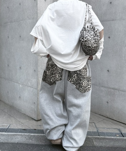 YACA(ヤーカ)の「Leopard Double Pocket Sweat PT/レオパードダブルポケットスウェットパンツ(スウェットパンツ・レディース・グレー/ブラック・FREE)」の15枚目の写真