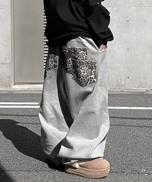 YACA(ヤーカ)の「Leopard Double Pocket Sweat PT/レオパードダブルポケットスウェットパンツ(スウェットパンツ・レディース・グレー/ブラック・FREE)」の16枚目の写真