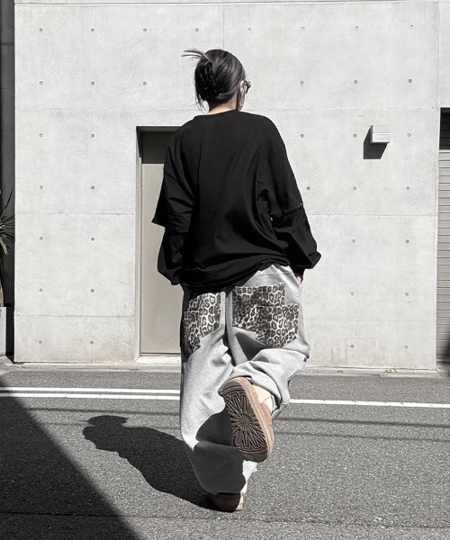 YACA(ヤーカ)の「Leopard Double Pocket Sweat PT/レオパードダブルポケットスウェットパンツ(スウェットパンツ・レディース・グレー/ブラック・FREE)」の17枚目の写真