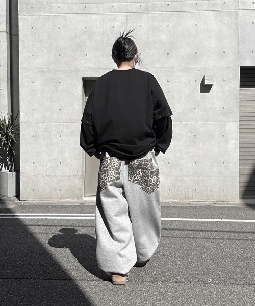 YACA(ヤーカ)の「Leopard Double Pocket Sweat PT/レオパードダブルポケットスウェットパンツ(スウェットパンツ・レディース・グレー/ブラック・FREE)」の18枚目の写真