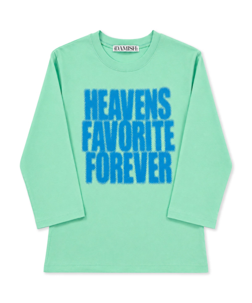 DAMISH(ダミシュ)の「ハーフトーンレタリング7部Tシャツ_ミント(Tシャツ/カットソー・レディース・ミント・OS)」の5枚目の写真