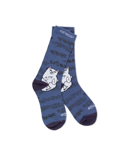 RIPNDIP(リップンディップ)の「LORD NERMAL GHOST(ソックス/靴下・メンズ・ネイビー・FREE)」の2枚目の写真