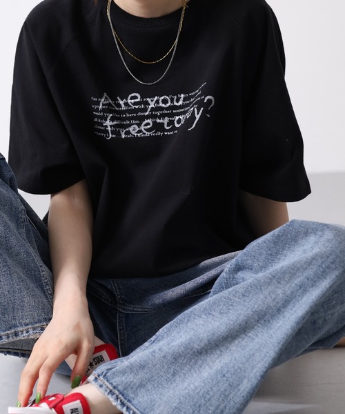 Arinomama（アリノママ）の「16s空紡糸天竺 220g/㎡ ゆるフォントTシャツ 半袖（Tシャツ/カットソー・レディース・カーキ/オフホワイト/ブラック/杢グレー・FREE）」の22枚目の写真