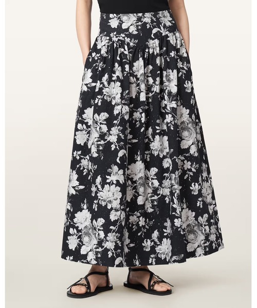 ALLSAINTS（オールセインツ）の「LEVY FLORAL MIDI SKIRT | LEVY フローラル ミディ スカート（スカート・レディース・ブラック系その他・6/8/10/4）」の5枚目の写真