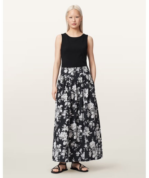 ALLSAINTS（オールセインツ）の「LEVY FLORAL MIDI SKIRT | LEVY フローラル ミディ スカート（スカート・レディース・ブラック系その他・6/8/10/4）」の7枚目の写真