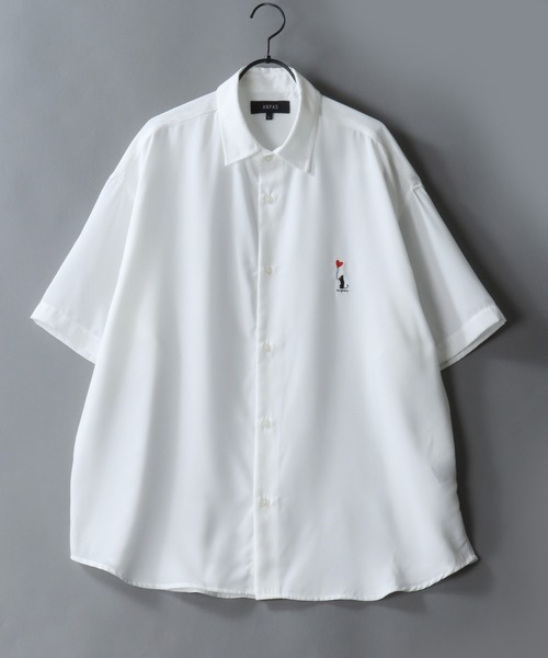 SITRY(シトリー)の「Cat & Heart Embroidery Shirt/猫&ハート ワンポイント刺繍 ビッグシルエット 半袖シャツ(シャツ/ブラウス・メンズ・ブラック/ホワイト/ホワイト系その他2/ホワイト系その他3/ブラック系その他2/ブラック系その他3/ホワイト系その他/ブラック系その他・M/L)」の20枚目の写真