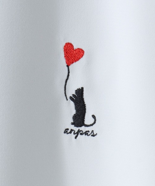 SITRY(シトリー)の「Cat & Heart Embroidery Shirt/猫&ハート ワンポイント刺繍 ビッグシルエット 半袖シャツ(シャツ/ブラウス・メンズ・ブラック/ホワイト/ホワイト系その他2/ホワイト系その他3/ブラック系その他2/ブラック系その他3/ホワイト系その他/ブラック系その他・M/L)」の12枚目の写真