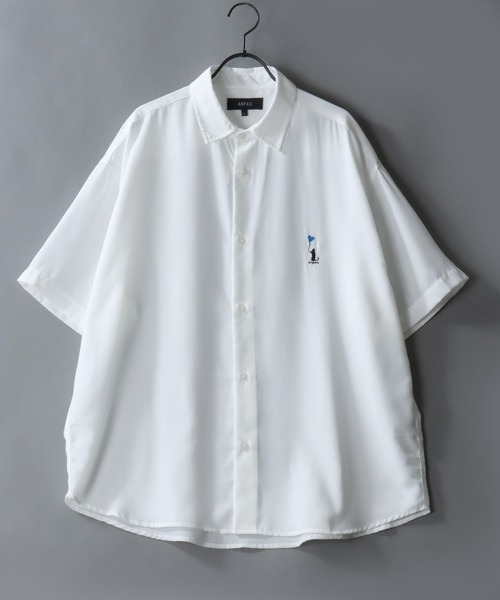 SITRY(シトリー)の「Cat & Heart Embroidery Shirt/猫&ハート ワンポイント刺繍 ビッグシルエット 半袖シャツ(シャツ/ブラウス・メンズ・ブラック/ホワイト/ホワイト系その他2/ホワイト系その他3/ブラック系その他2/ブラック系その他3/ホワイト系その他/ブラック系その他・M/L)」の21枚目の写真