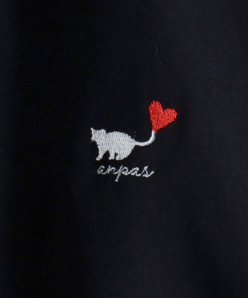 SITRY(シトリー)の「Cat & Heart Embroidery Shirt/猫&ハート ワンポイント刺繍 ビッグシルエット 半袖シャツ(シャツ/ブラウス・メンズ・ブラック/ホワイト/ホワイト系その他2/ホワイト系その他3/ブラック系その他2/ブラック系その他3/ホワイト系その他/ブラック系その他・M/L)」の18枚目の写真
