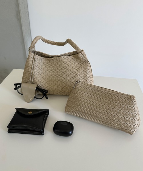 select MOCA(セレクトモカ)の「【3点セット】編み込みワンハンドルショルダーバッグ(ショルダーバッグ・レディース・ブラウン/ライトベージュ/ブラック・FREE)」の7枚目の写真