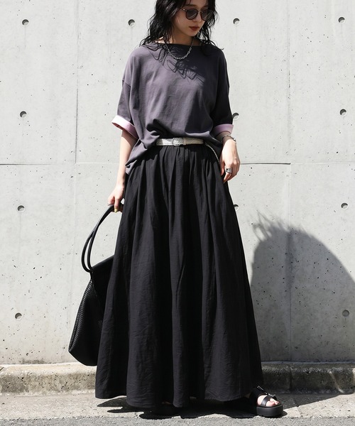 antiqua(アンティカ)の「コーデセット レディース Tシャツ スカート(Tシャツ/カットソー・レディース・ホワイト/ブラック/ダークグレー/ネイビー・ONESIZE)」の11枚目の写真