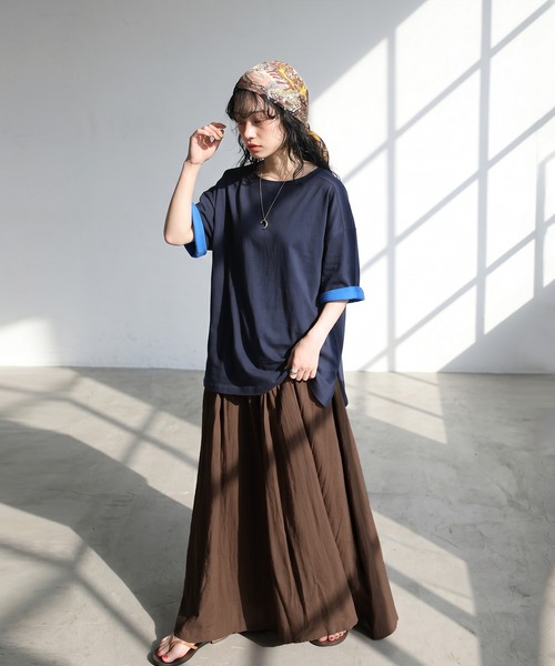 antiqua(アンティカ)の「コーデセット レディース Tシャツ スカート(Tシャツ/カットソー・レディース・ホワイト/ブラック/ダークグレー/ネイビー・ONESIZE)」の15枚目の写真