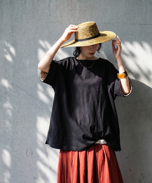 antiqua(アンティカ)の「コーデセット レディース Tシャツ スカート(Tシャツ/カットソー・レディース・ホワイト/ブラック/ダークグレー/ネイビー・ONESIZE)」の9枚目の写真
