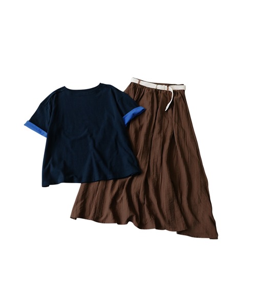 antiqua(アンティカ)の「コーデセット レディース Tシャツ スカート(Tシャツ/カットソー・レディース・ホワイト/ブラック/ダークグレー/ネイビー・ONESIZE)」の22枚目の写真