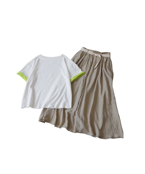 antiqua(アンティカ)の「コーデセット レディース Tシャツ スカート(Tシャツ/カットソー・レディース・ホワイト/ブラック/ダークグレー/ネイビー・ONESIZE)」の19枚目の写真